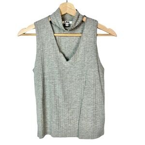 LNA Gray Belle Choker Ribbed Sleeveless Tank Top XS